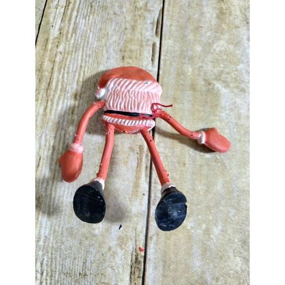 Vtg Creepy Bendy Bendable Santa Claus Saint Nick Christmas Figure Toy 4.5” Tall - Picture 3 of 4